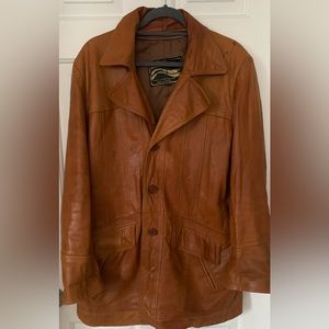 Vintage leather Unisex Men’s Jacket size 40R Large